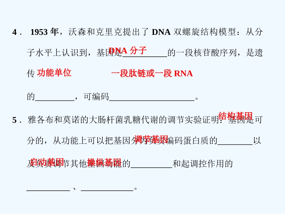 【创新设计】2011届高考生物一轮复习 3-2-1、2 认识基因　基因的表达课件 中图版必修2_第3页