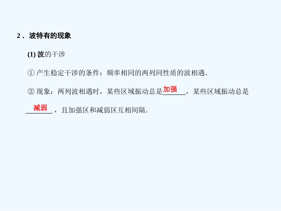 【创新设计】2011届高考物理一轮复习 第7章 第3课时 波的特有现象 声波 超声波课件 人教大纲版_第3页