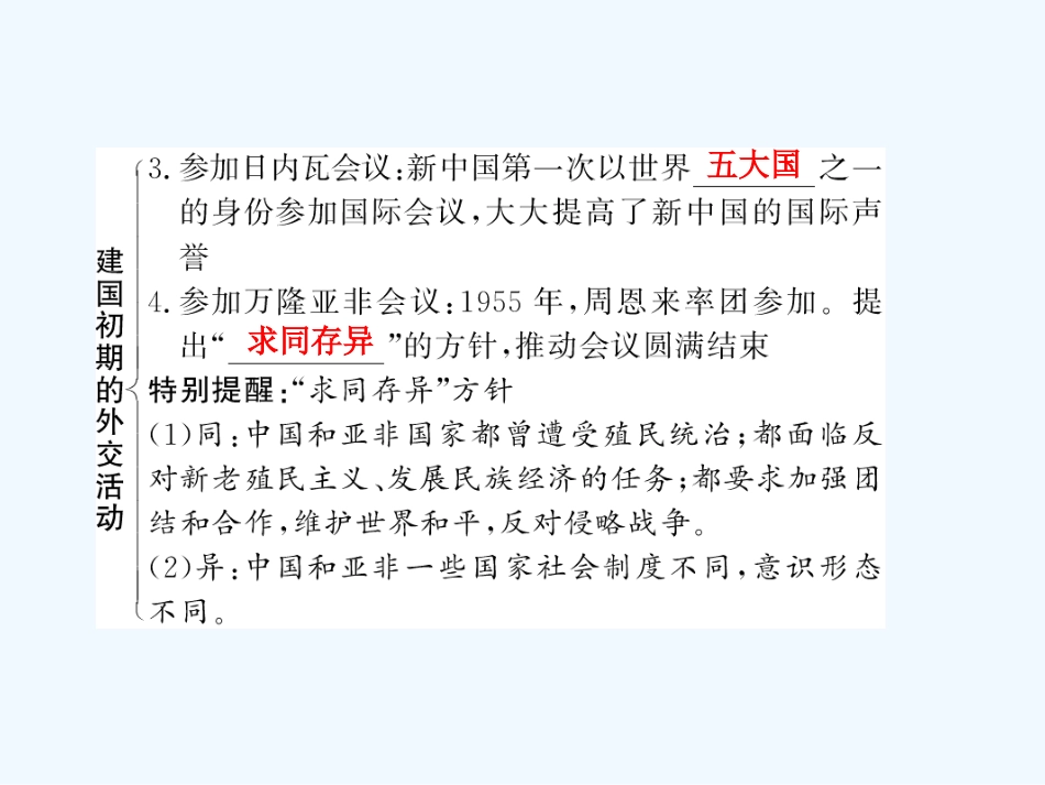 【创新设计】2011年高三历史一轮复习 第2课时 新中国的外交课件 岳麓版必修1_第2页