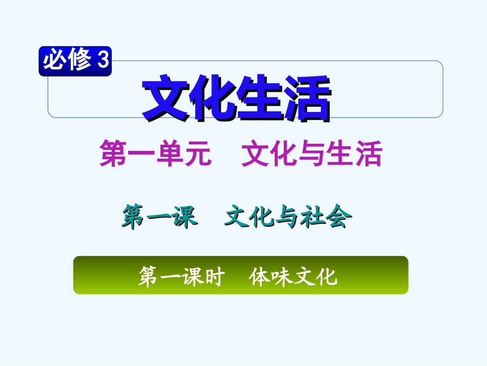 【学海导航】湖南省2011届高考政治总复习 第一单元第一课第一课时体味文化课件 新人教版必修3_第2页