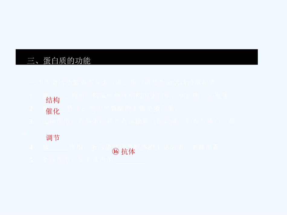 《金版》2011高三生物总复习 第二章 2节细胞中的蛋白质课件 苏教版_第3页