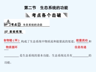 【创新设计】2011届高考生物一轮复习 2-3-2生态系统的功能课件 中图版选修1