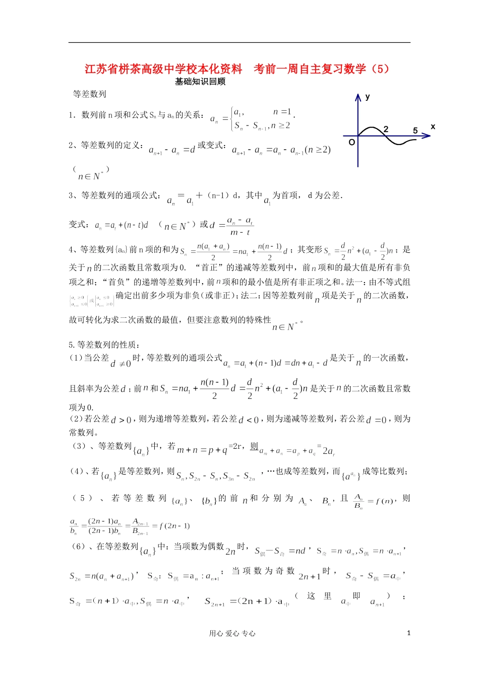 江苏省栟茶高级中学校本化资料高考数学 考前一周自主复习（5）_第1页