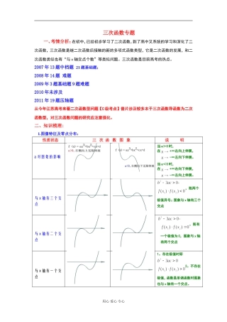 高考数学一轮复习 三次函数知识梳理2 苏教版