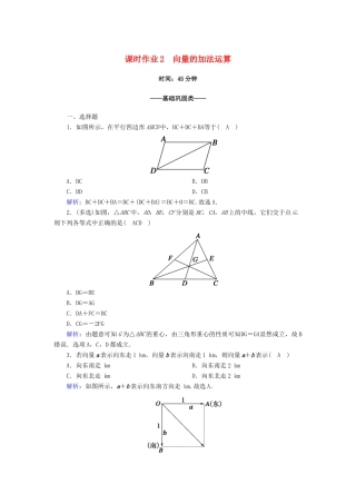 高中数学 第六章 平面向量及其应用 6.2 平面向量的运算 6.2.1 向量的加法运算课时作业（含解析）新人教A版必修第二册-新人教A版高一第二册数学试题