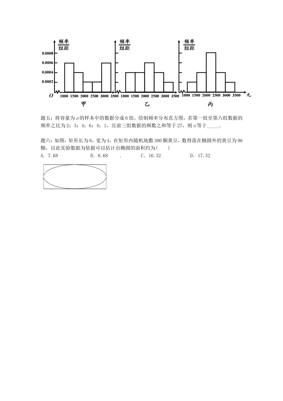 山东省济宁市高考数学专题复习 第6讲 用样本的频率分布估计总体的分布与数字特征练习1 新人教A版-新人教A版高三全册数学试题_第3页