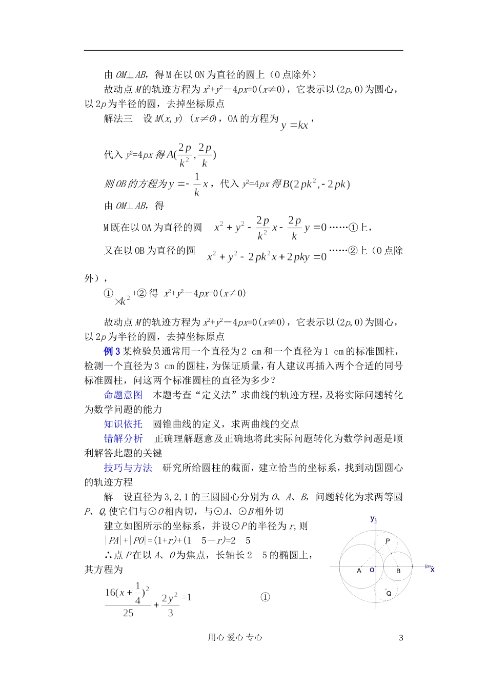 广东省珠海市金海岸中学高考数学复习专题讲座 曲线轨迹方程的求法_第3页