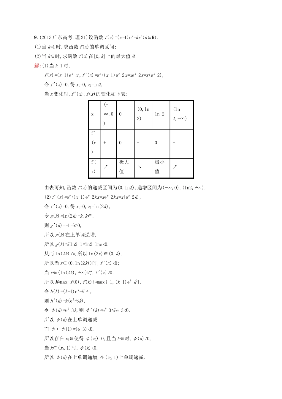 高优指导高考数学二轮复习 专题二 函数与导数 第二讲 导数素能提升练 理-人教版高三全册数学试题_第3页