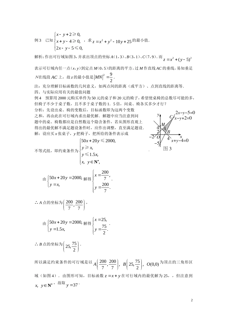 高中数学解题方法谈 线性规划求最值问题_第2页