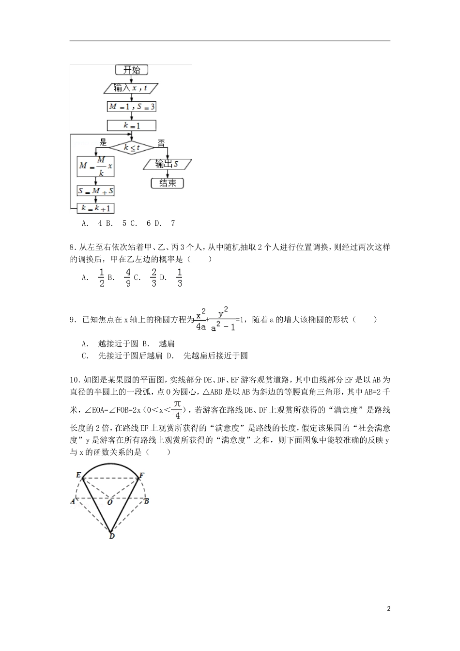 山东省东营市高三数学下学期第二次模拟试卷 理（含解析）-人教版高三全册数学试题_第2页