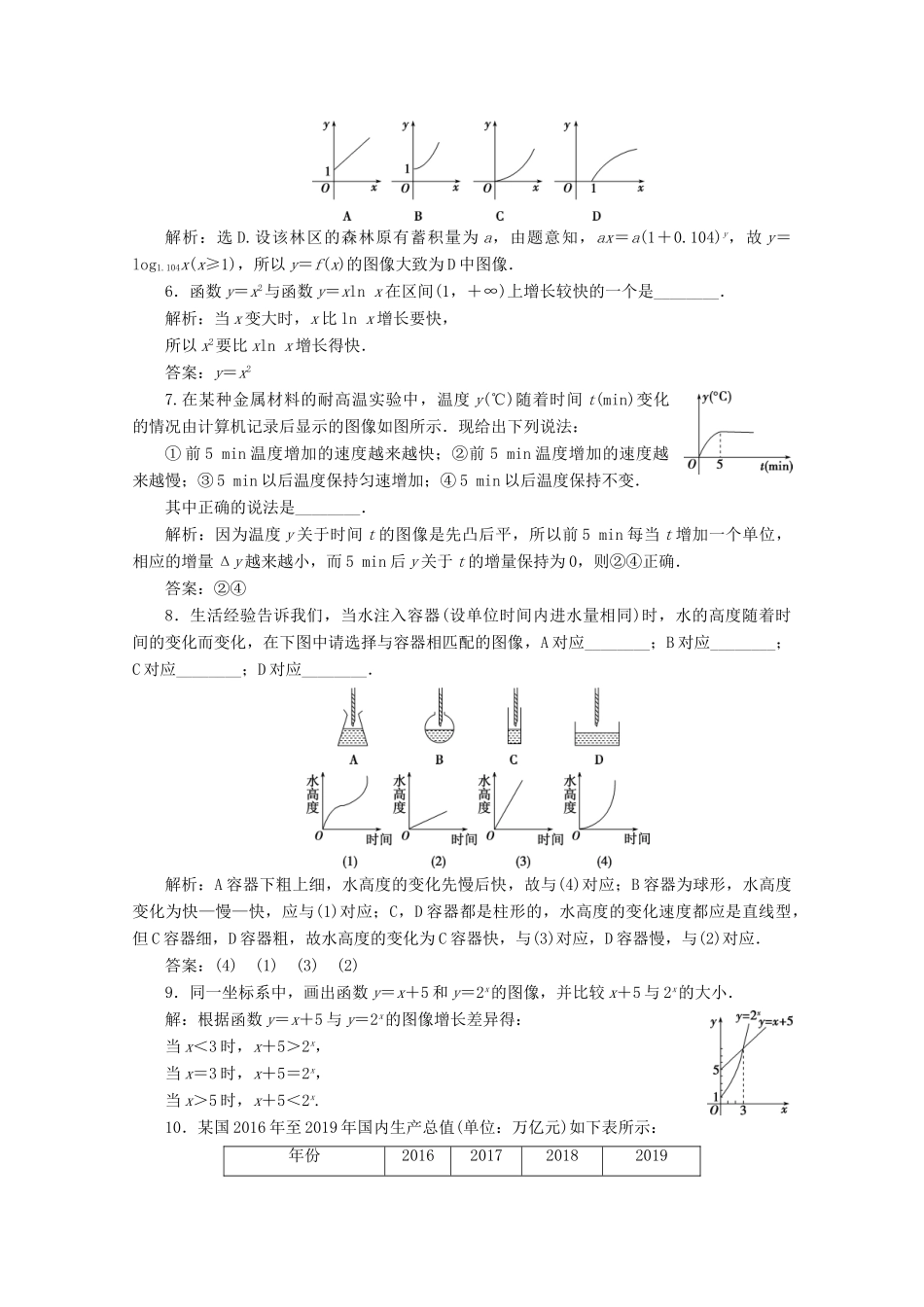 高中数学 第四章 指数函数、对数函数与幂函数 4.5 增长速度的比较应用案巩固提升 新人教B版必修第二册-新人教B版高一第二册数学试题_第2页