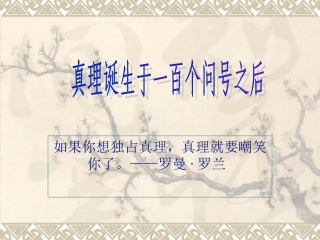 《真理诞生于一百个问号之后》