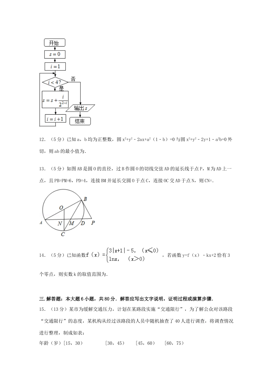 高考数学二模试卷 文（含解析）-人教版高三全册数学试题_第3页
