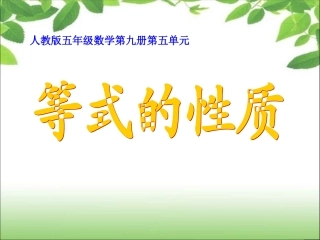《简易方程》等式的性质