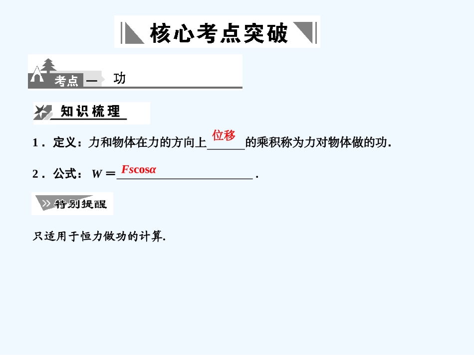 【创新设计】2011届高考物理一轮复习 第5章 第1课时 功、功率课件人教大纲版课件 人教大纲版_第2页