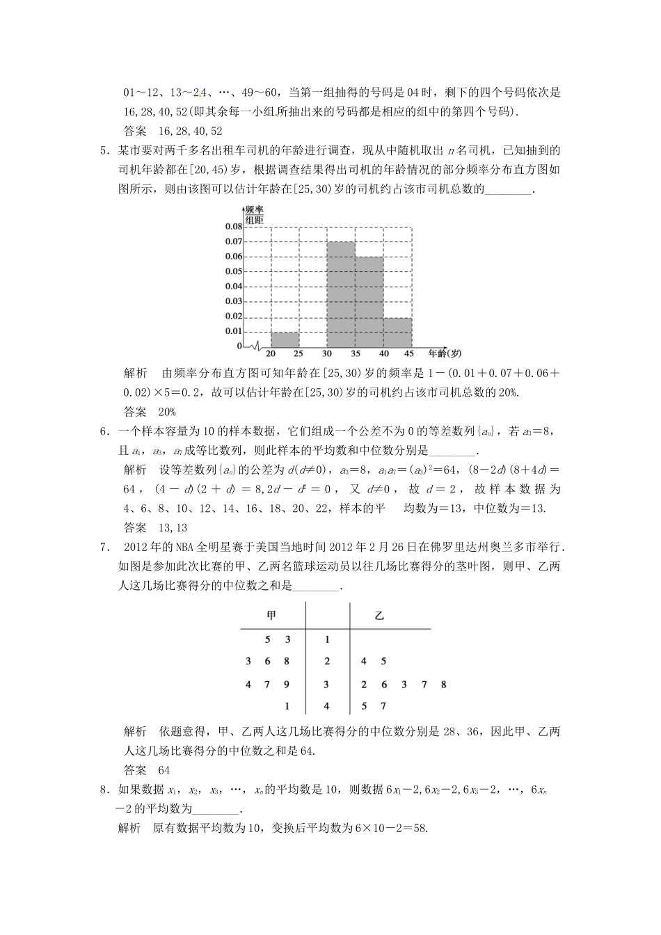 高考数学大一轮复习 11.2用样本估计总体试题 理 苏教版-苏教版高三全册数学试题_第2页
