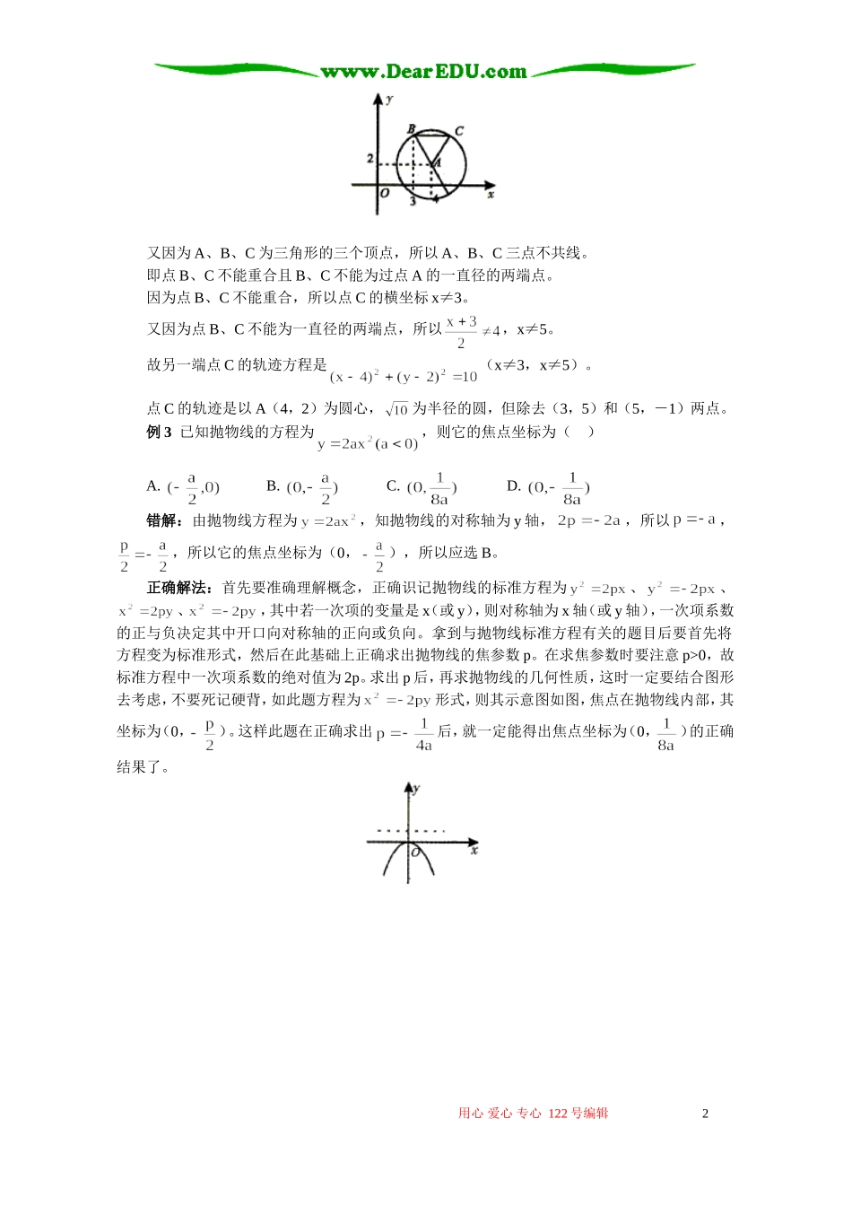 解析几何易错点评析 专题辅导 不分版本_第2页