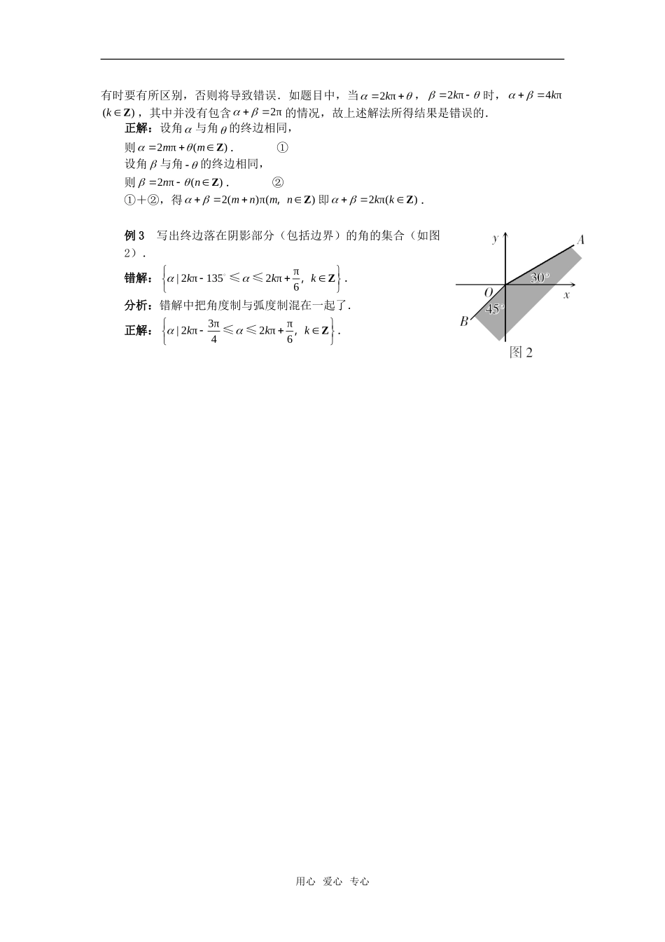 高考数学复习点拨 似是而非的错误（角）_第2页