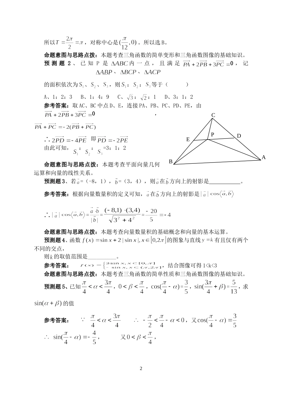 重庆市重点中学高考数学第三轮专题解析与预测 人教版_第2页