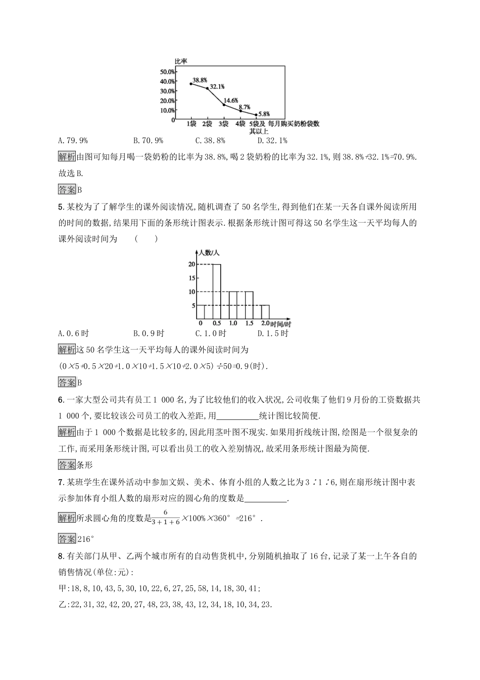 高中数学 第一章 统计 1.3 统计图表练习 北师大版必修3-北师大版高一必修3数学试题_第2页