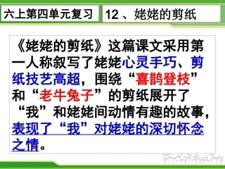 【201501】六上语文复习第四单元