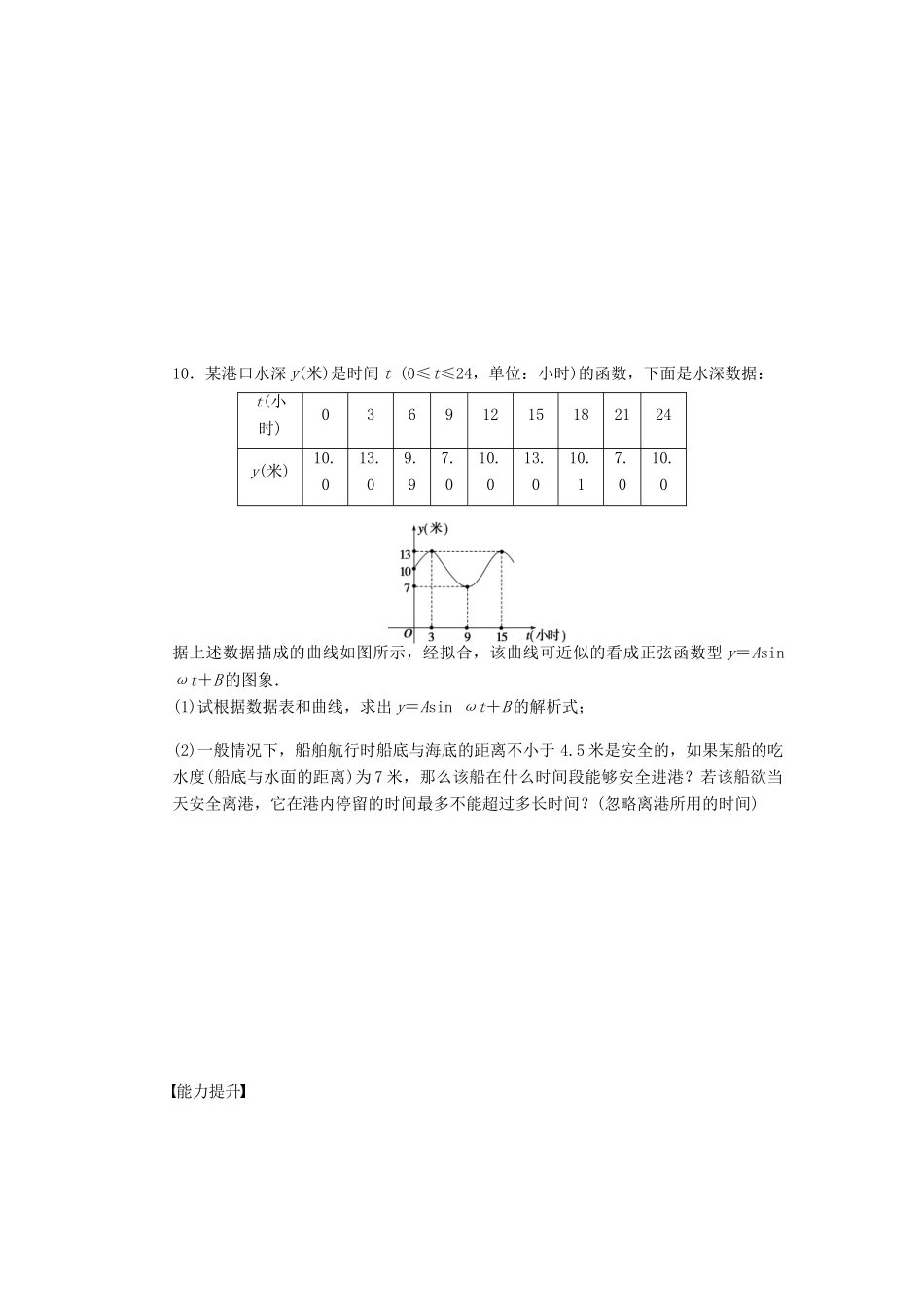 高中数学 第一章 三角函数 1.3.4 三角函数的应用课时训练（含解析）苏教版必修4-苏教版高一必修4数学试题_第3页