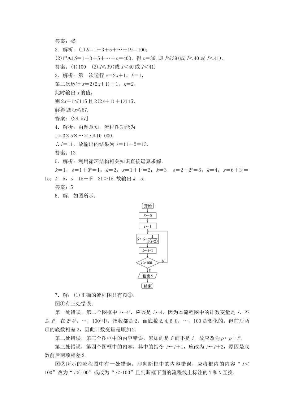 高中数学 课下能力提升（三）循环结构 苏教版必修3-苏教版高一必修3数学试题_第3页