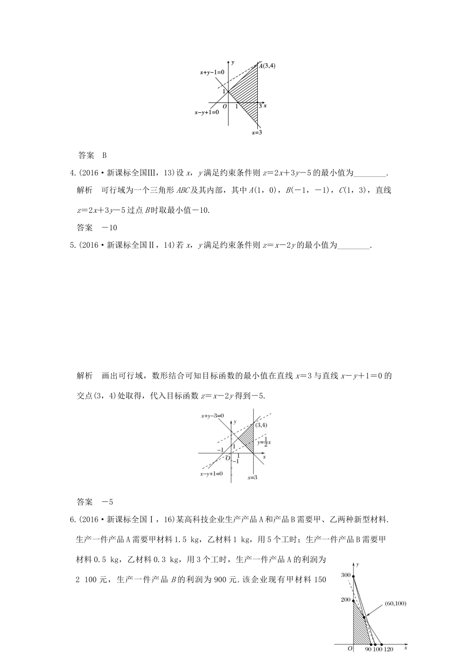 高考数学一轮总复习 第7章 不等式、推理与证明 第三节 简单的线性规划AB卷 文 新人教A版-新人教A版高三全册数学试题_第2页