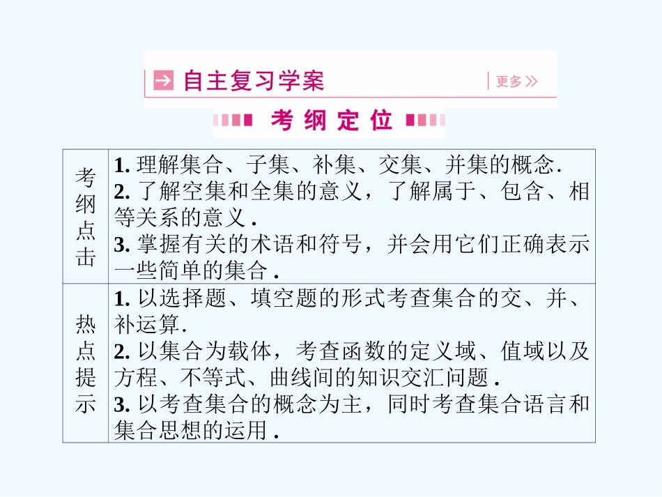 【龙门亮剑全国版】2011高三数学一轮 第一章 第一节 集合课件 理 _第3页