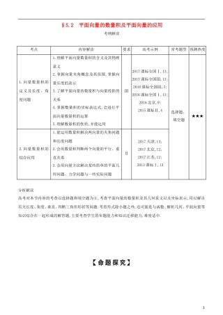 高考数学一轮复习 第五章 平面向量 5.2 平面向量的数量积及平面向量的应用练习 文-人教版高三全册数学试题
