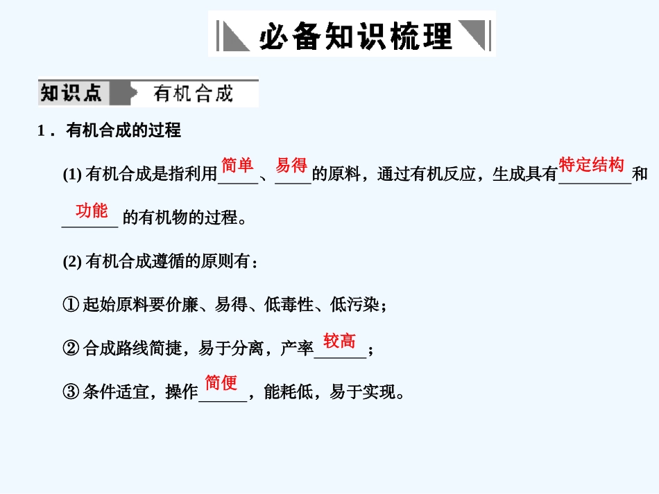 【大纲版创新设计】2011届高考化学一轮复习 第三节 有机合成课件 新人教版_第2页