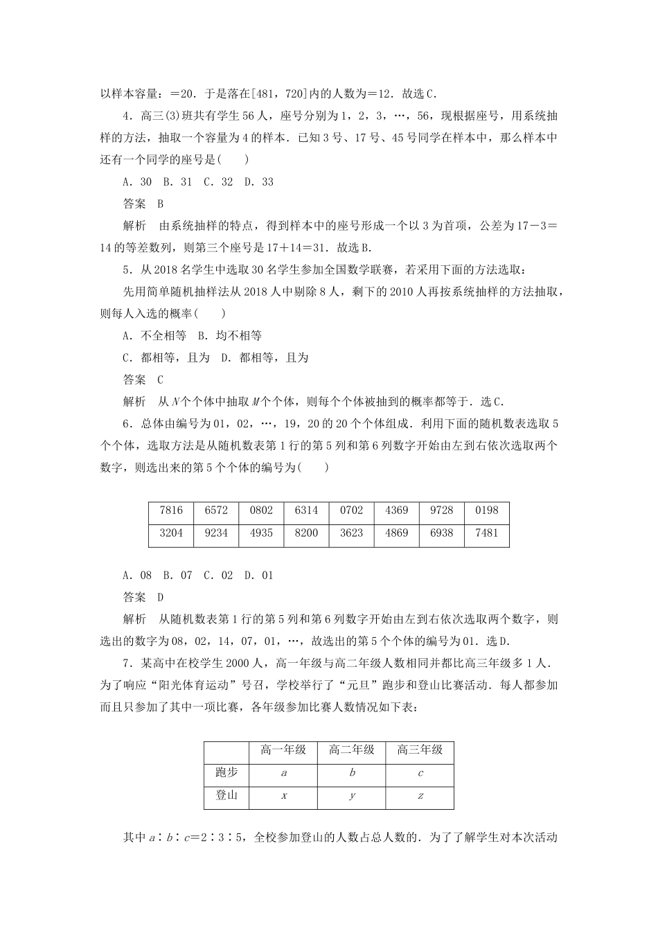 高考数学刷题首选卷 考点测试65 随机抽样（理）（含解析）-人教版高三全册数学试题_第2页