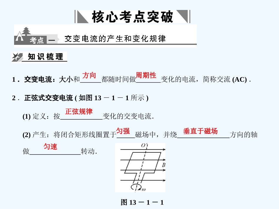 【创新设计】2011届高考物理一轮复习 第1课时  交表电流的产生及其规律课件 人教大纲版_第2页
