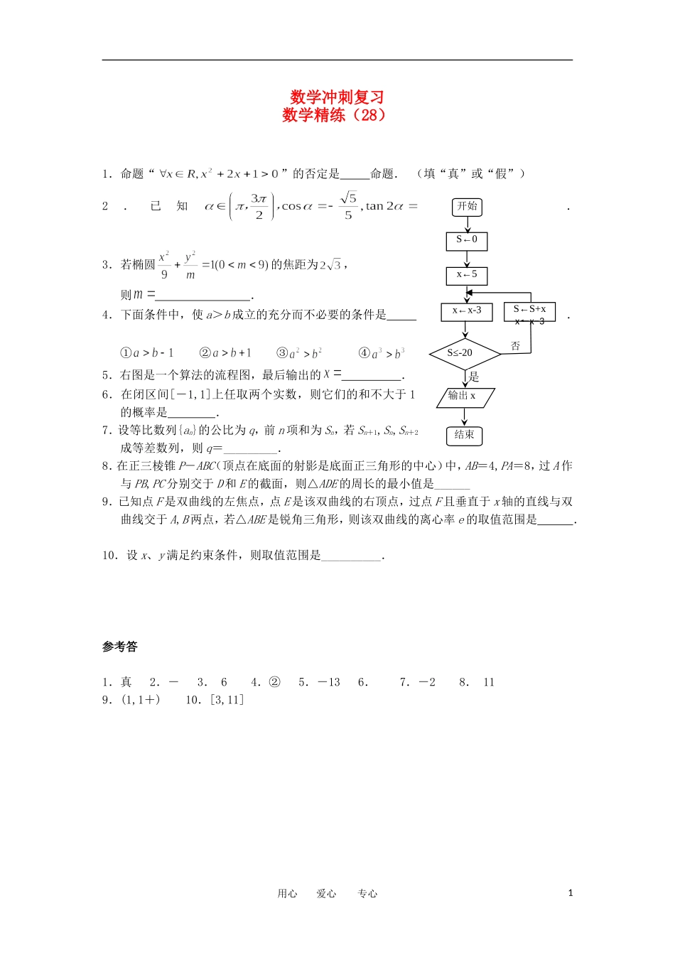高考数学冲刺复习 精练29_第1页
