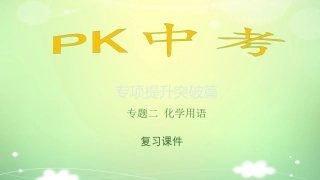 【PK中考】2017年中考化学（湖南专用）总复习课件：专题二+化学用语