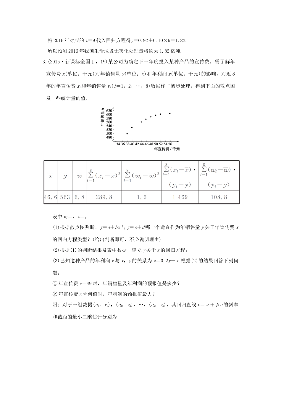 高考数学一轮总复习 第10章 概率与统计 第四节 变量间的相关关系与统计案例AB卷 文 新人教A版-新人教A版高三全册数学试题_第3页