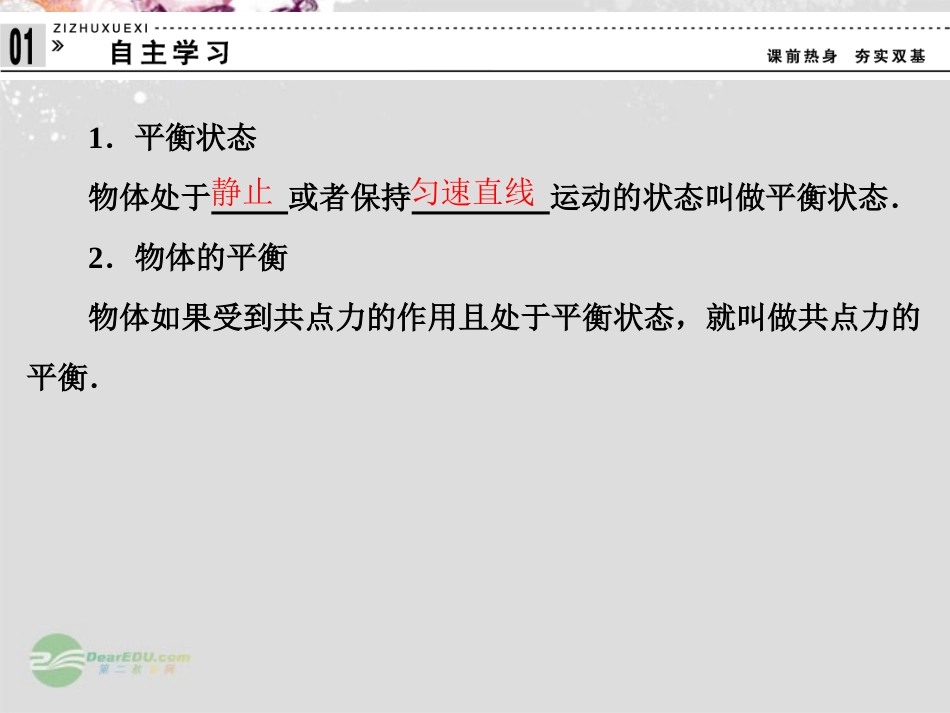 【创新设计】2013-2014学年高中物理3-5共点力的平衡条件课件粤教版必修1_第3页