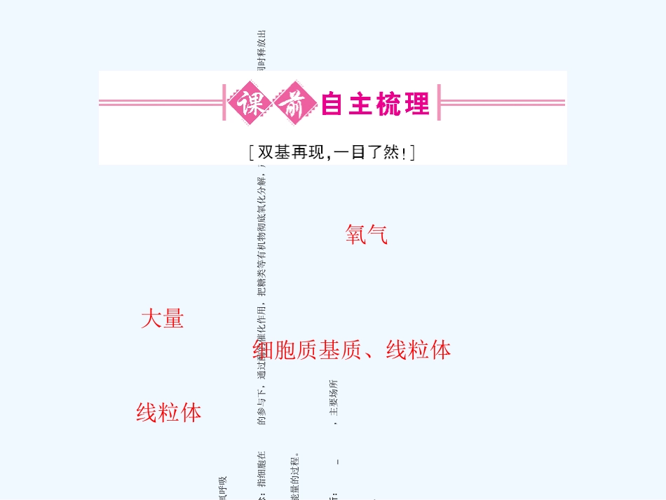 《金版新学案》2011高三生物一轮 课时6 细胞呼吸、新陈代谢的基本类型课件 必修3_第2页