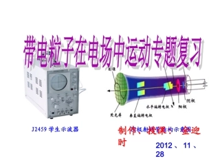 【参赛课件】物理：19带电粒子在电场中的运动复习课（新人教版选修3-1）