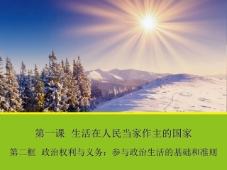 【政治】12《政治权利与义务：参与政治生活的基础和准则》课件（人教版必修2）
