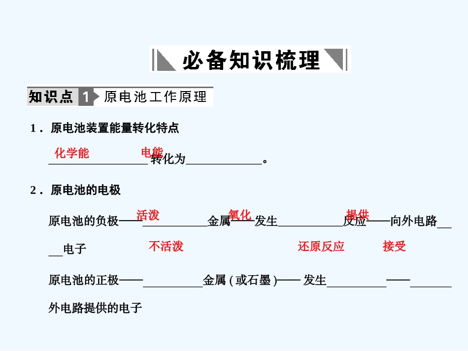 【人教版创新设计】2011届高考化学一轮复习 第二节 原电池 化学电源课件 新人教版_第2页