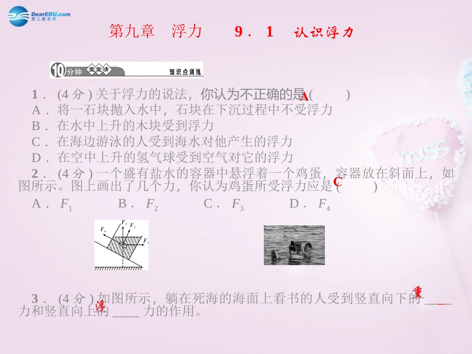【四清导航】2015八年级物理下册第九章浮力课件（新版）沪科版_第2页