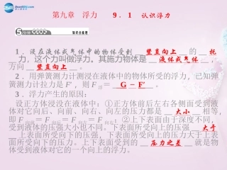 【四清导航】2015八年级物理下册第九章浮力课件（新版）沪科版