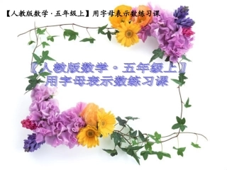 【人教版数学·五年级上】用字母表示数及练习