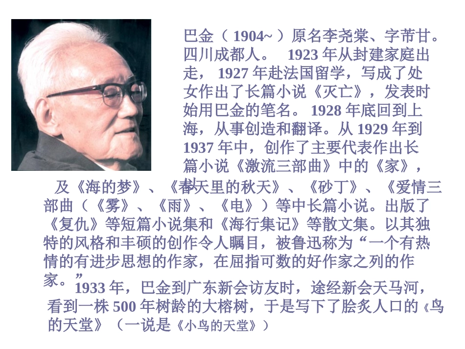 《鸟的天堂》课件1--_第2页