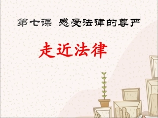 《走近法律》课件2