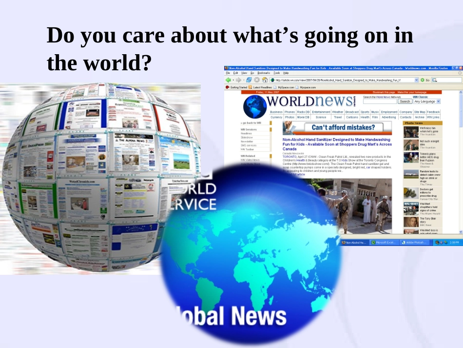 【精品课件】北师必修4Unit11TheMediaLesson1WorldNews_第2页