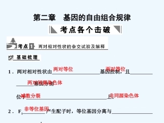 【创新设计】2011届高考生物一轮复习 2-2 基因的自由组合规律课件 中图版必修2