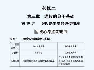 【创新设计】2011届高考生物一轮复习 第三章 第19讲 DNA是主要的遗传物质课件 苏教版必修2