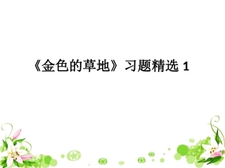 《金色的草地》习题精选1